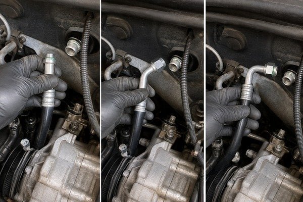 four types of automotive ac fittings comparison beadlock barb oring flare